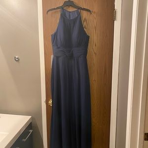 Azazie Bonnie- navy blue dress brand new